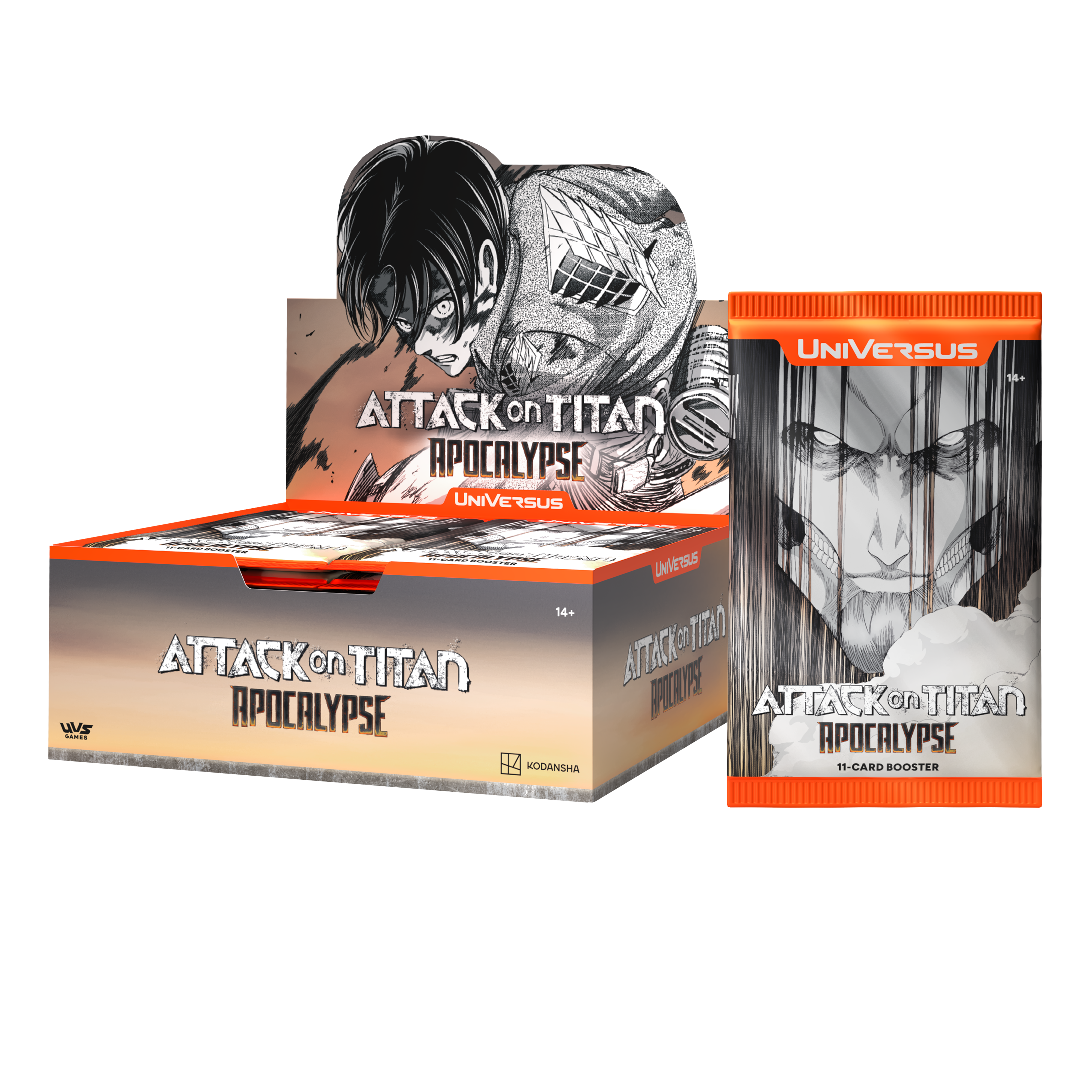 attack on titan booster box Universus Apocalypse Box, 24 Packs, Serialized Chrome Foils which series fans are sure to enjoy Another new release for Union
