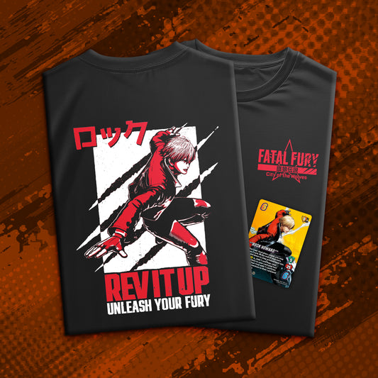 Fatal Fury: City of the Wolves - Rock Howard T-Shirt w/ Bonus UniVersus Promo Card