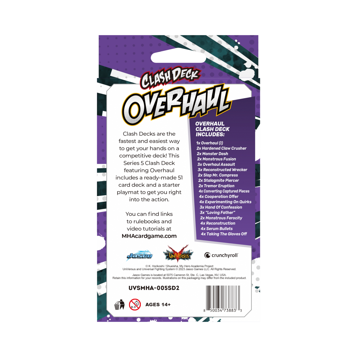 My Hero Academia Collectible Card Game - Undaunted Raid Clash Starter Deck: Overhaul