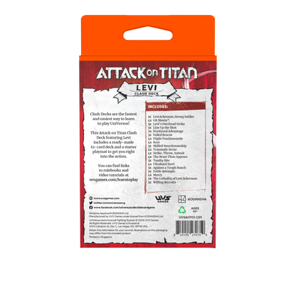 Attack on Titan: Battle For Humanity Clash Deck Levi
